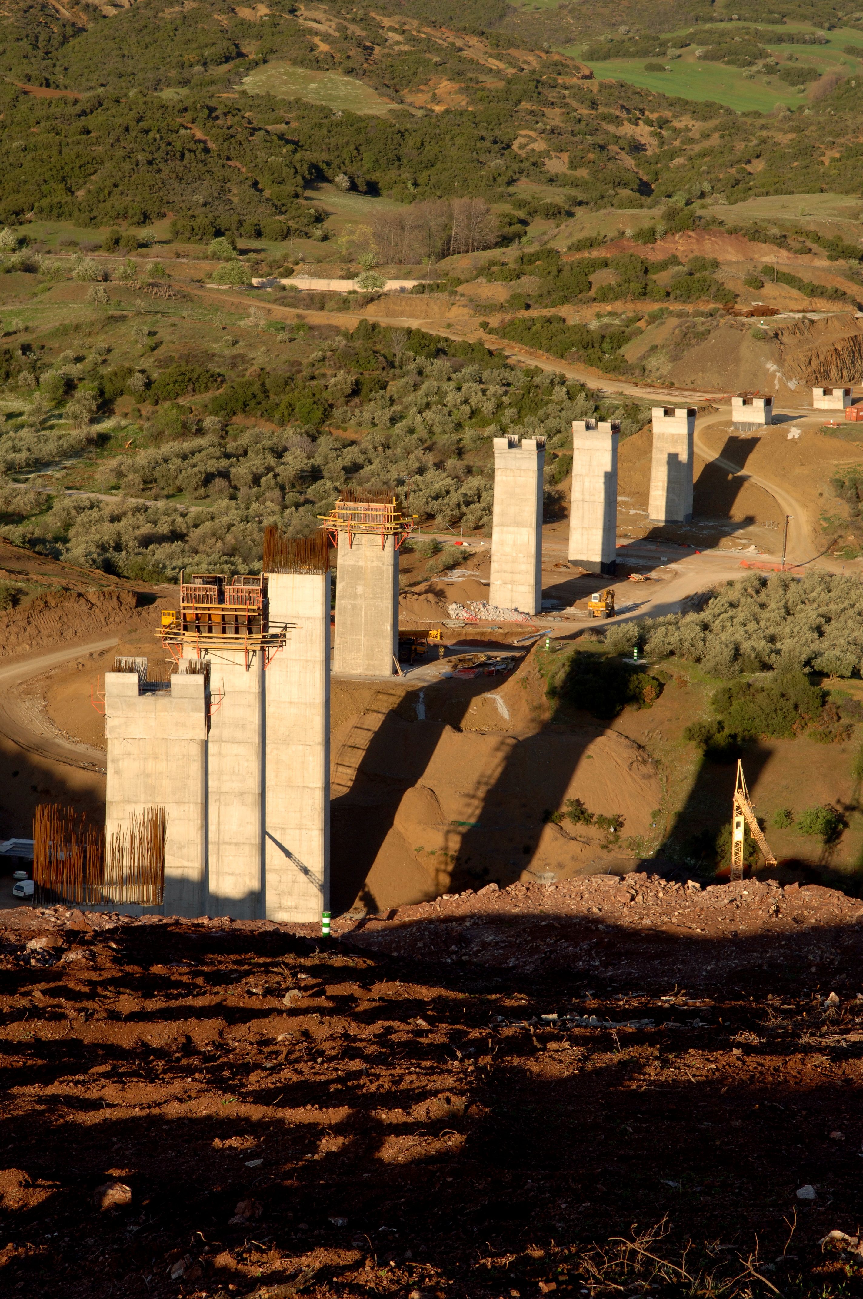 Viaduct piers under construction, High-Speed Railway Greece